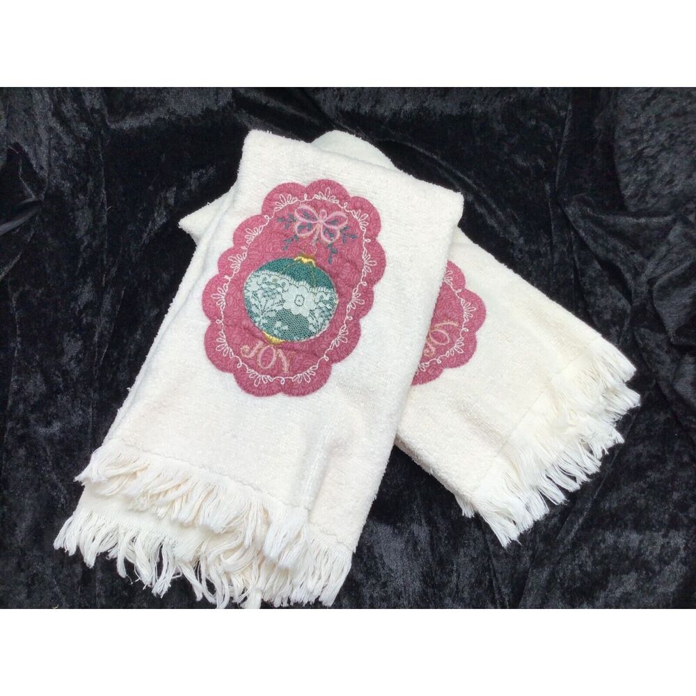 Vintage Cannon Terry Cloth Hand Towel Christmas Holiday Guest Bath Linens